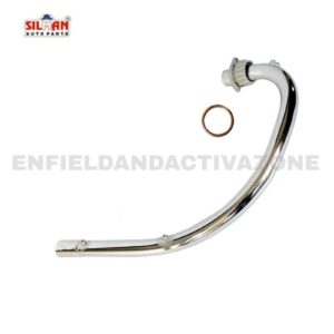EAZ Silman LPA7 Premium Chrome Free Flow Bend Pipe with O2 Sensor Port | Royal Enfield Classic 350, Bullet & Electra UCE BS6