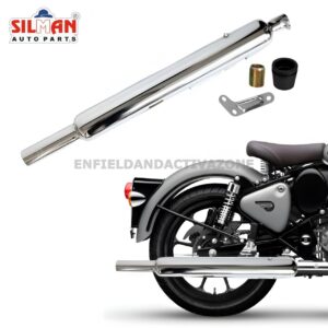 EAZ Long Punjab Big Mouth Chrome Silencer | Silman LS-19 | Royal Enfield UCE