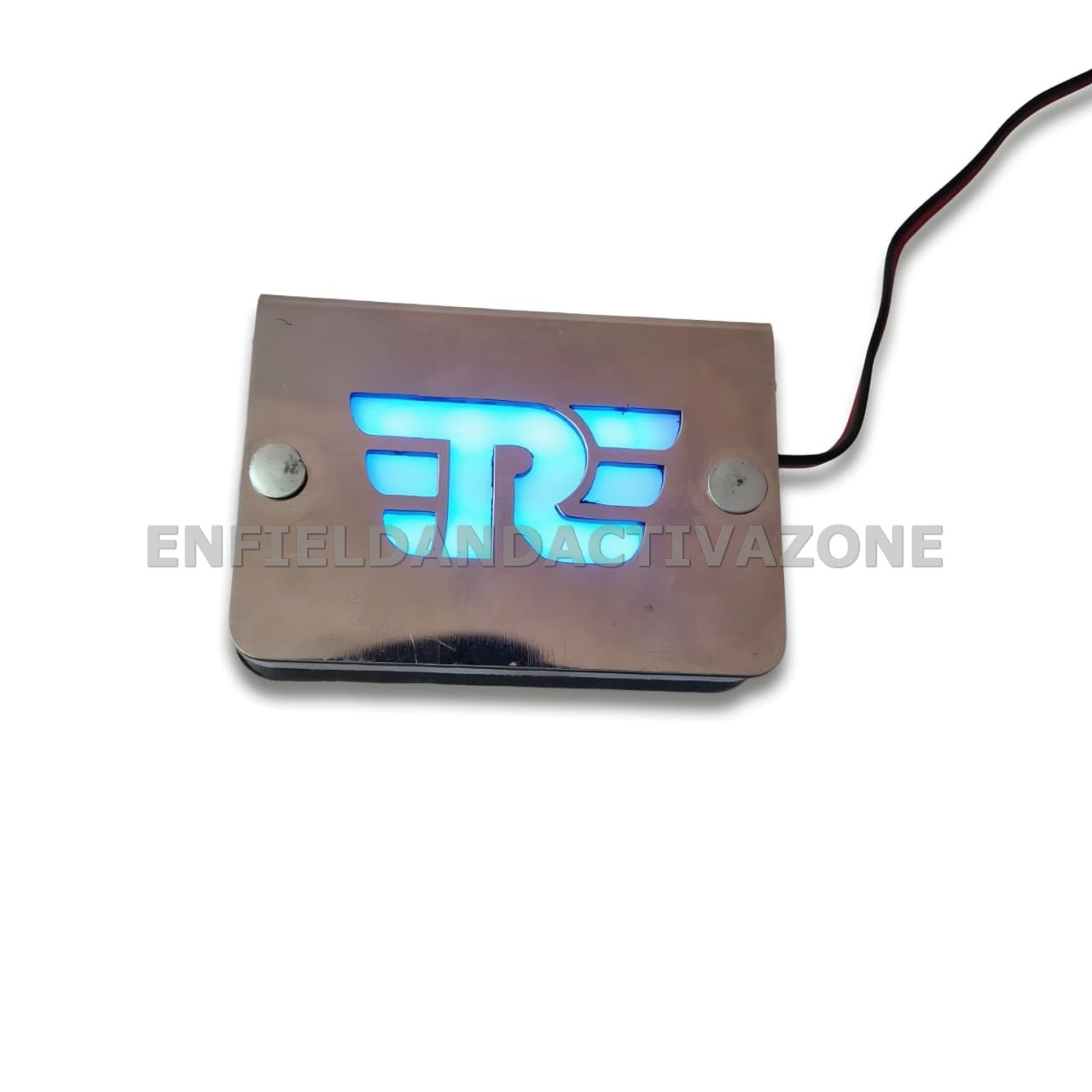 EAZ Master Cylinder Oil Cover Stainless Steel with Blue LED for Royal Enfield