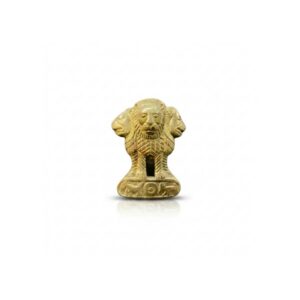 EAZ Premium Pure Brass Ashok Stambh National Emblem Mascot (Available in 3 Sizes) – Heavy-Duty Mudguard Ornament & Dashboard Statue for Royal Enfield, Cars & Luxury Decor