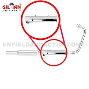 EAZ Silman LP-51 Short Catalytic Converter Pipe with Plate | Chrome | Royal Enfield Classic 350 Reborn J-Series