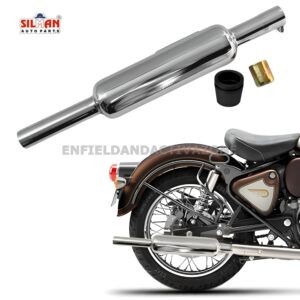 EAZ Silman LSM3 Short Punjab Small Mouth Chrome Silencer | Royal Enfield Classic 350 Reborn J-Series