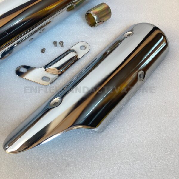 Silman Exhaust Replica Combo In Chrome Compatible for Royal Enfield BS3/BS4/BS6 Models - Image 5