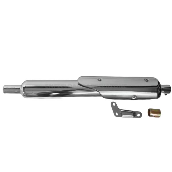 Stock Silencer Replica With Jaali For Royal Enfield Classic, Standard & Electra 350-500cc, Look and Sounding Same as Stock Silencer (CHROME, BS3/4 & BS6) - Image 3