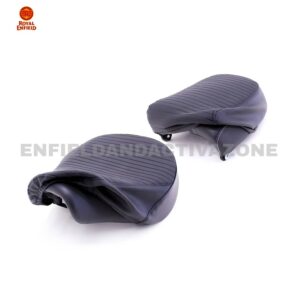 Royal Enfield Classic 350 Reborn Pleated Seat Cover Set Black | Genuine GMA | KXA00121