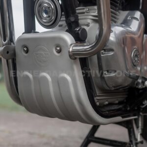 Royal Enfield Meteor, Classic Reborn & New Bullet Silver Sump Guard Genuine Motorcycle Accessories (GMA) | KXA00651