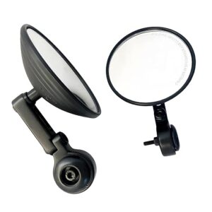 EAZ Handle Bar End Mirrors – Heavy-Duty Black Edition | Wide-Angle Convex View for Royal Enfield Hunter, Meteor, & Classic Reborn