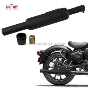 EAZ Silman LSM4B Short Punjab Big Mouth Matte Black Silencer | Free Flow Exhaust for Royal Enfield Classic 350 Reborn J-Series