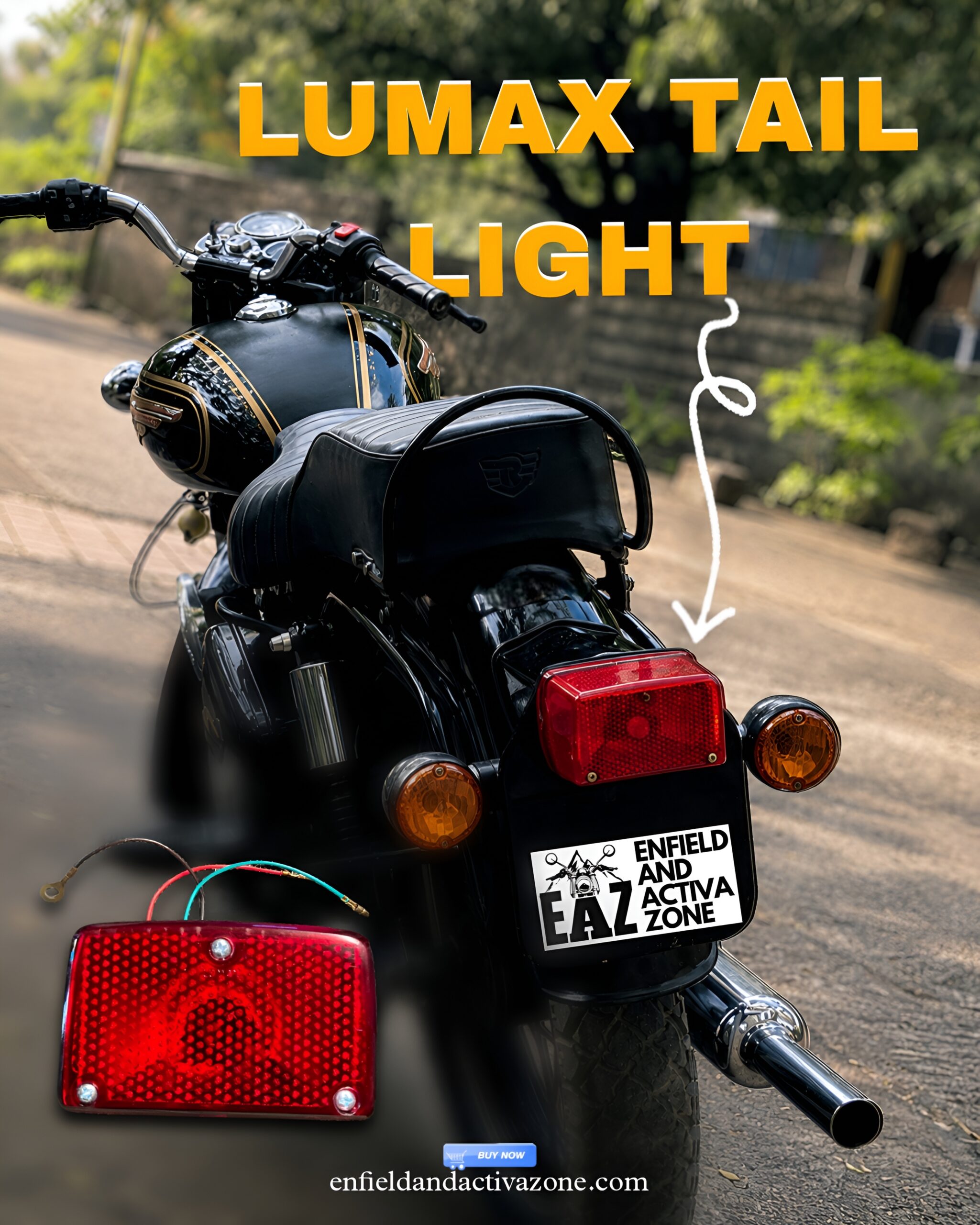 Lumax American Style Tail Light Backlight for Royal Enfield | American Type Rear Tail Light - Image 2