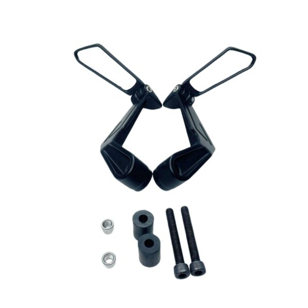 New Universal Motorcycle Rear View Mirror Set, Adjustable, Rotating, For All Bikes, Handlebar Nut Fitting Only 8mm, 10mm Fitting - Image 2