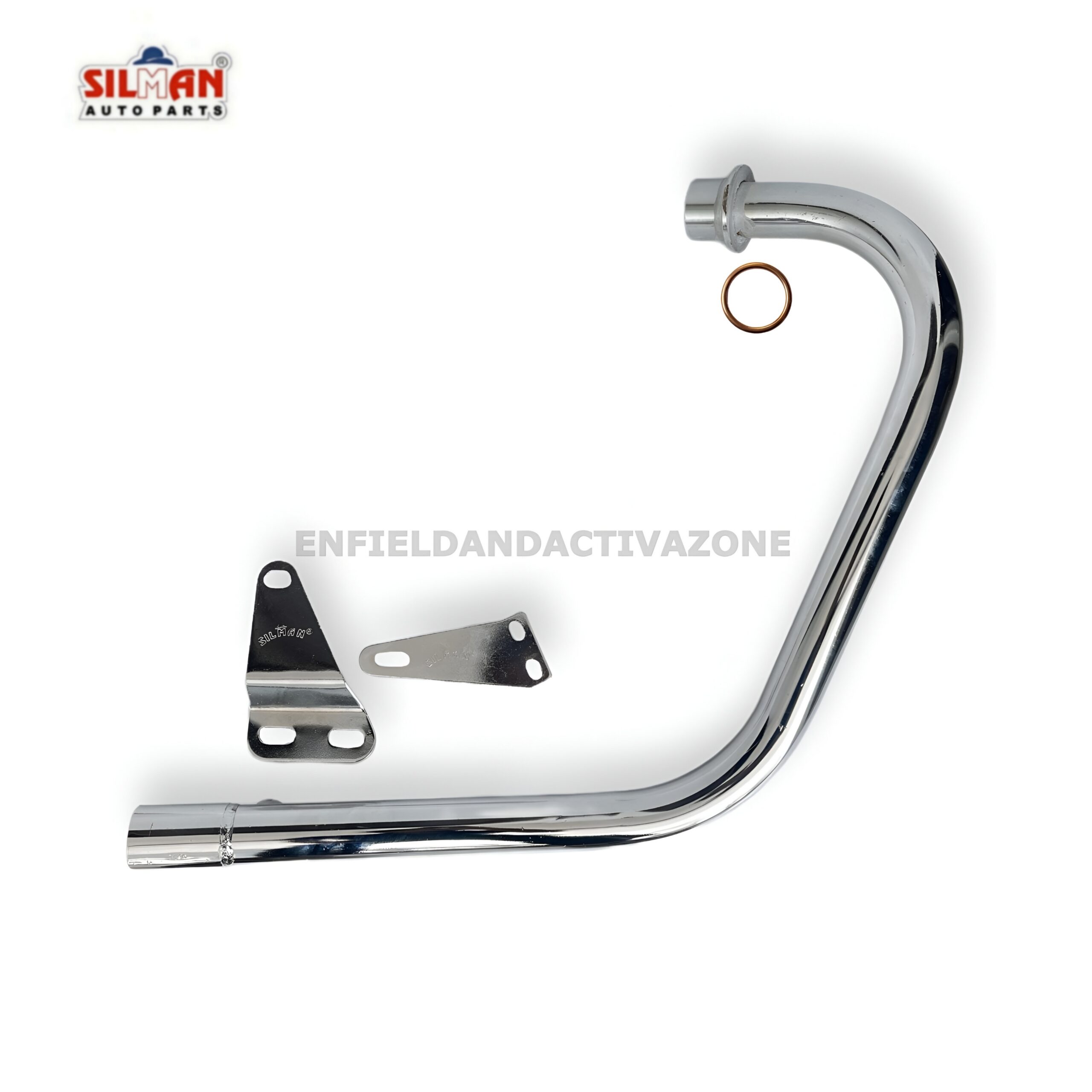 EAZ Silman Dual-Sensor Bend Pipe Free Flow | Chrome | LPA17 | Royal Enfield Classic 350 Reborn & New Bullet 350 J-Series