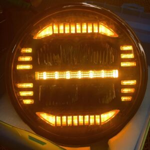 Headlight HJG C284 7-inch 50-60W White/Yellow DRL For Royal Enfield, Thar, Gypsy