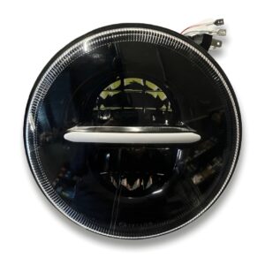 HJG 7-Inch Minus LED Headlight (Without Ring) - Dual Color Red & White DRL - High/Low Beam Headlamp for Royal Enfield Classic 350, Bullet, Meteor, Thar & Jeep  2