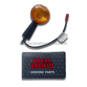 Genuine Royal Enfield Trafficator Assembly with Bulb (RAN00417/A) For J Series – Rear Left Turn Indicator (Textured Black)