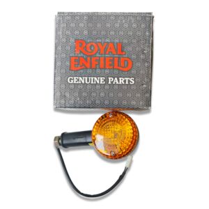 Royal Enfield Genuine Front Left (LH) Trafficator – Matte Black with Orange Lens for Classic 350/500 – Part No. 590602/A