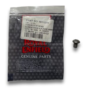 Genuine Royal Enfield Mushroom Head Screw M6 x 8 (581122) – OEM Phillips Truss Head Bolt for Bodywork & Trim (Per Piece)