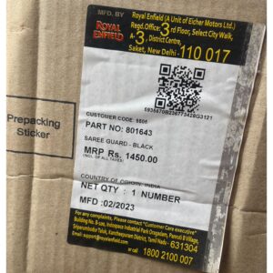 Genuine Royal Enfield Saree Guard (Black) – For Classic 350/500 UCE – Part No. 801643