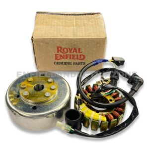 Genuine Royal Enfield Flywheel Magneto 3-Phase (592221/A) – OEM Stator Rotor for Classic, Bullet & Thunderbird 350/500 (Blue Connector)
