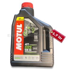 Motul 3100 Gold 4T 15W-50 Semi-Synthetic Engine Oil – 1.7 Litre Pack for Royal Enfield Meteor, Classic Reborn & Hunter 350
