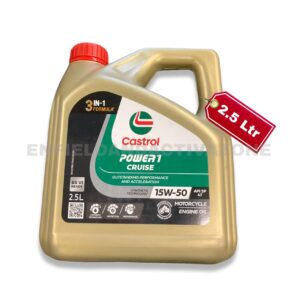 Castrol POWER1 Cruise 15W-50 4T Engine Oil – 2.5 Litre Pack – API SP, JASO MA2 – Full Synthetic Technology for Cruisers