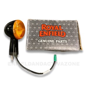 Genuine Royal Enfield Black Trafficator Assembly with Bulb (FLH & RRH) – For Meteor 350 (J-Series) – Part No. RAN00043/C