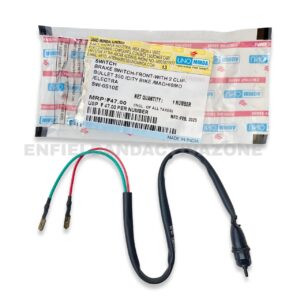 Uno Minda Front Brake Switch with 2 Clip Terminals (SW-0510E) – For Royal Enfield Bullet 350, Electra & Machismo (Drum Brake Models)