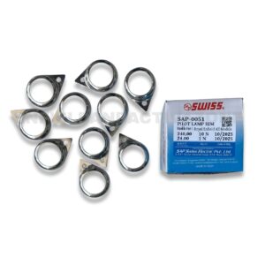 Swiss (Deutsche) Pilot Lamp Rim Set – Chrome (SAP0051) – For Royal Enfield Classic 350/500, Bullet & Electra (Per Piece)
