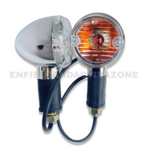 Swiss (Deutsche) Indicator Assembly – White Glass / Natural Lens (DEUS-1035NS) – 1pc – For Royal Enfield Electra UCE, Standard & Classic ES