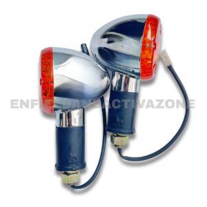 Swiss Rear Indicator Assembly – Chrome (DEUS-1035MT) – 1pc – For Royal Enfield Electra, Bullet & Standard 350/500cc (UCE)