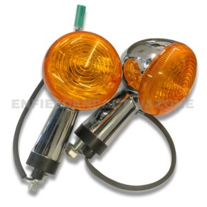 Swiss (Deutsche) Chrome Blinker Assembly – (DEUS-1038J) – 1 Pair (FL & RR) – For Royal Enfield Meteor 350 & Classic Reborn