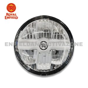 Royal Enfield Genuine LED Headlamp Sub Assembly (RAN01253/D) – Clear Lens – For New Bullet 350, Hunter (J-Series/Battalion Black)