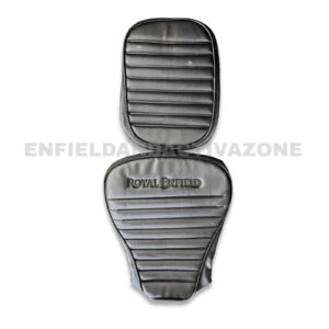 EAZ Premium Padded Seat Cover with Integrated Foam Lining – Black Leatherite – For Royal Enfield Classic 350/500 UCE (Split Seat)