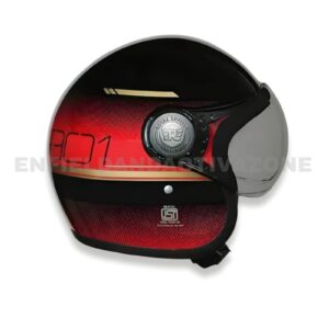 Royal Enfield Genuine Jet of Neo I Helmet (RRGHEA240508) – Glossy Black & Red – ISI & DOT Certified
