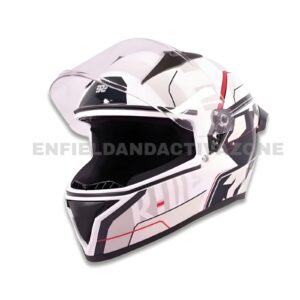 Royal Enfield Genuine Roadster Full Face Geo Camo Helmet (RRGHEA240654) – Glossy White Camo – ISI & DOT Certified