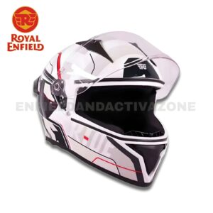 Royal Enfield Genuine Roadster Full Face Geo Camo Helmet (RRGHEA240654) – Glossy White Camo – ISI & DOT Certified