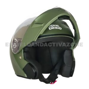 Royal Enfield Genuine Adroit Modular Helmet (RRGHEA240959) – Matt Battle Green – ISI Certified