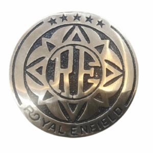 Antique Mono RE Brass Logo – Universal Fit for Mudguard, Side Box & Panniers