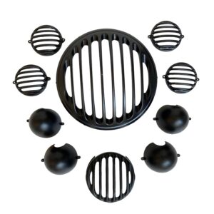 EAZ Premium Heavy-Duty Grill Set (10-Piece) for Royal Enfield Meteor 350 – Complete Matte Black Protective Guard Kit