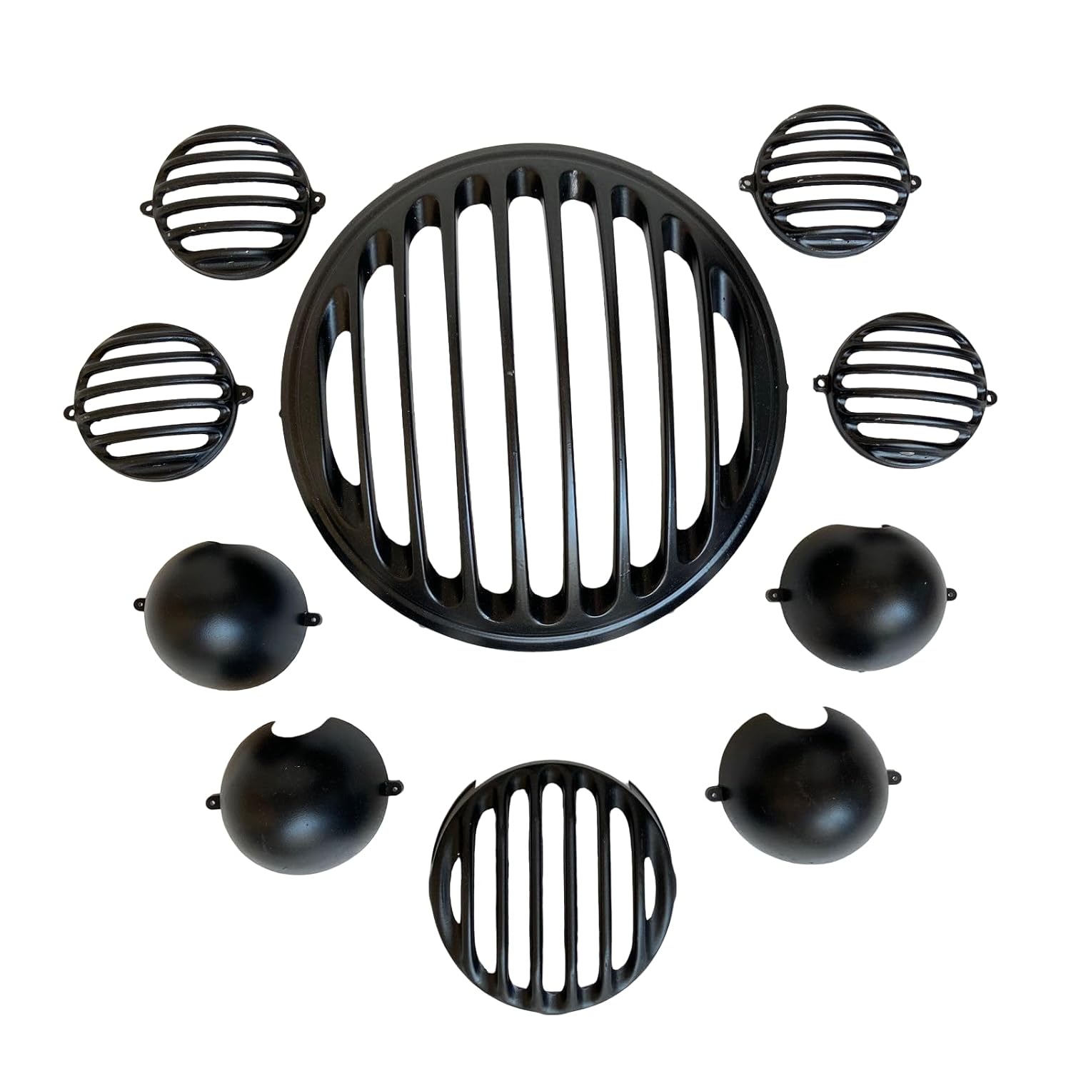 EAZ Premium Heavy-Duty Grill Set (10-Piece) for Royal Enfield Meteor 350 – Complete Matte Black Protective Guard Kit