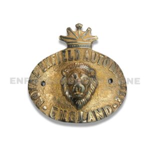 Royal Enfield Lion Crown Brass Mudguard Emblem – Premium Vintage Mascot