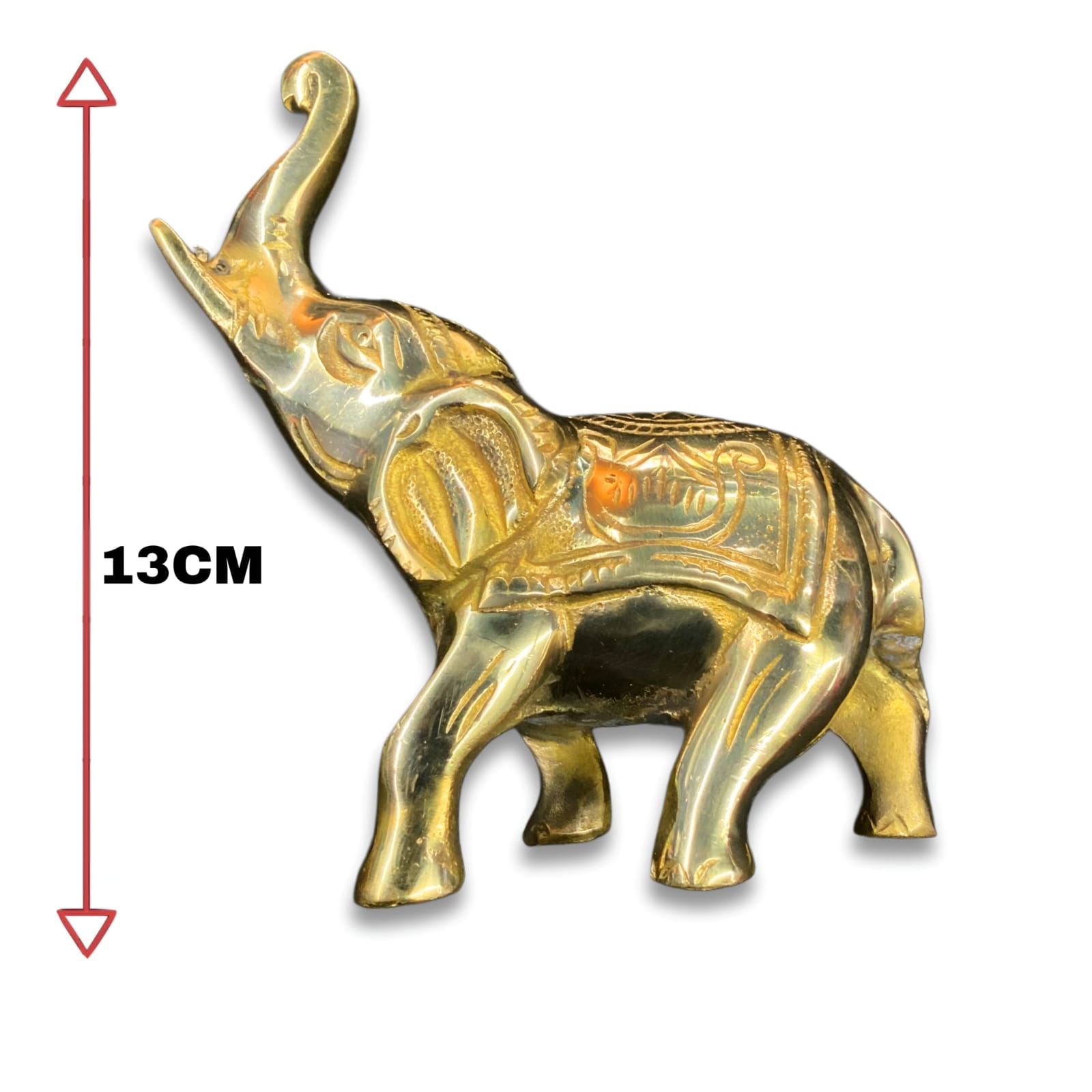 Premium Brass Elephant Front Mudguard Mascot for Royal Enfield (13cm)