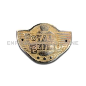 Royal Enfield Interceptor Tank Emblem Set – Vintage Winged Crown Design | Heavy-Duty Chrome & Brass Finish