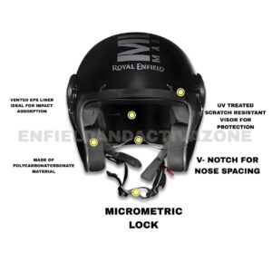 Royal Enfield Genuine OP MLG (V) Open-Face Helmet – Matt Black & Dark Grey Edition