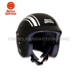 Royal Enfield Genuine Sunpeak RVP Stripe Open-Face Helmet – Matt Black & Silver