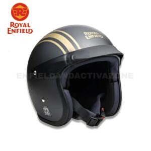 Royal Enfield Genuine Sunpeak RVP Stripe Open-Face Helmet – Athena Grey & Gold