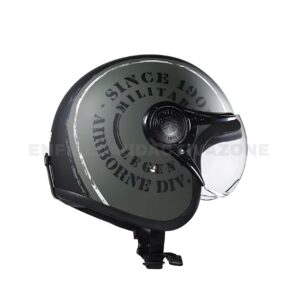Royal Enfield Airborne Div. Open Face Helmet – Battle Green  – ISI Certified Classic Cruiser Helmet
