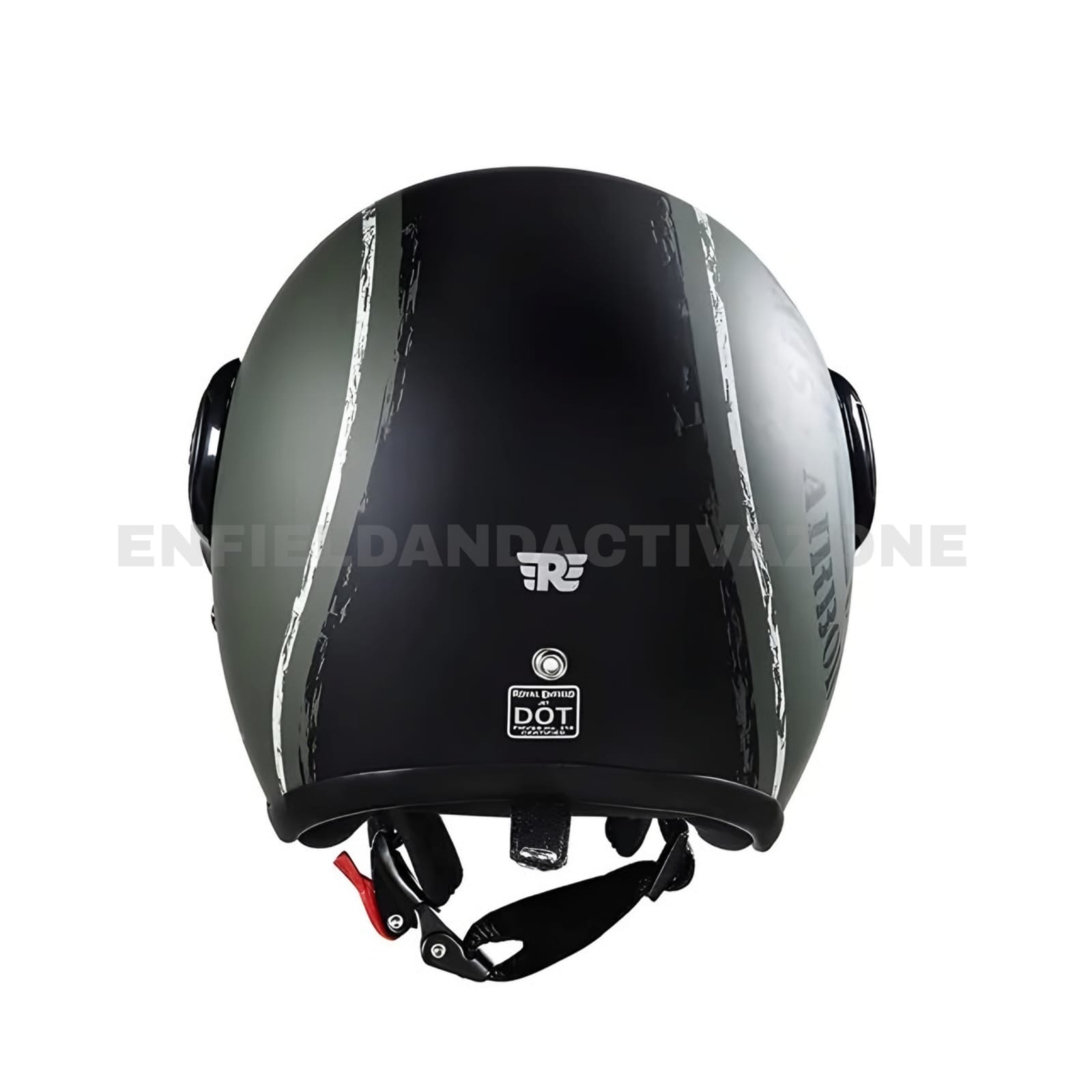 Royal Enfield Airborne Div. Open Face Helmet – Battle Green – ISI Certified Classic Cruiser Helmet - Image 3