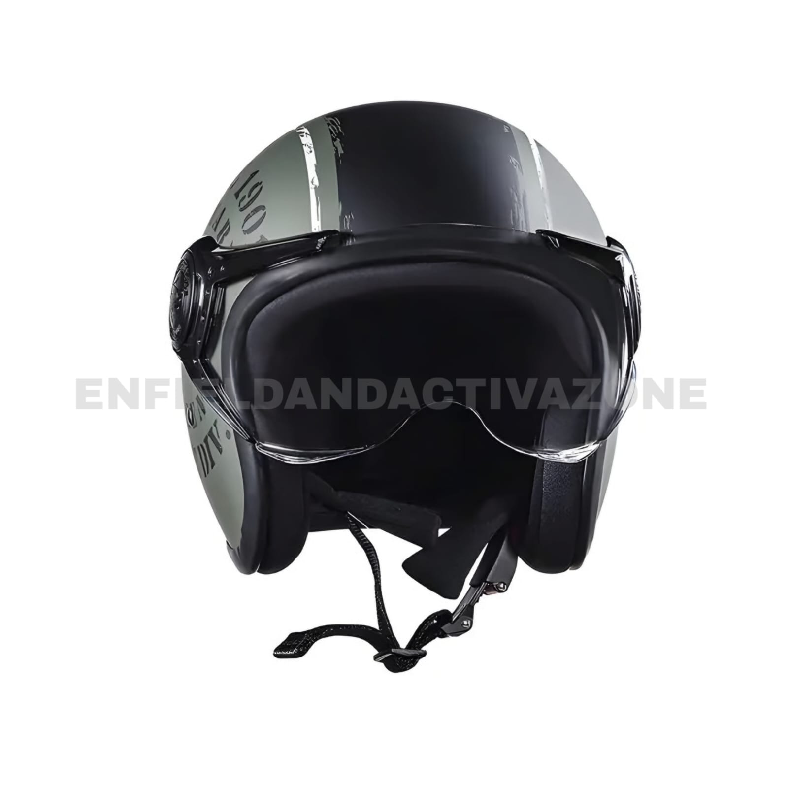Royal Enfield Airborne Div. Open Face Helmet – Battle Green – ISI Certified Classic Cruiser Helmet - Image 5