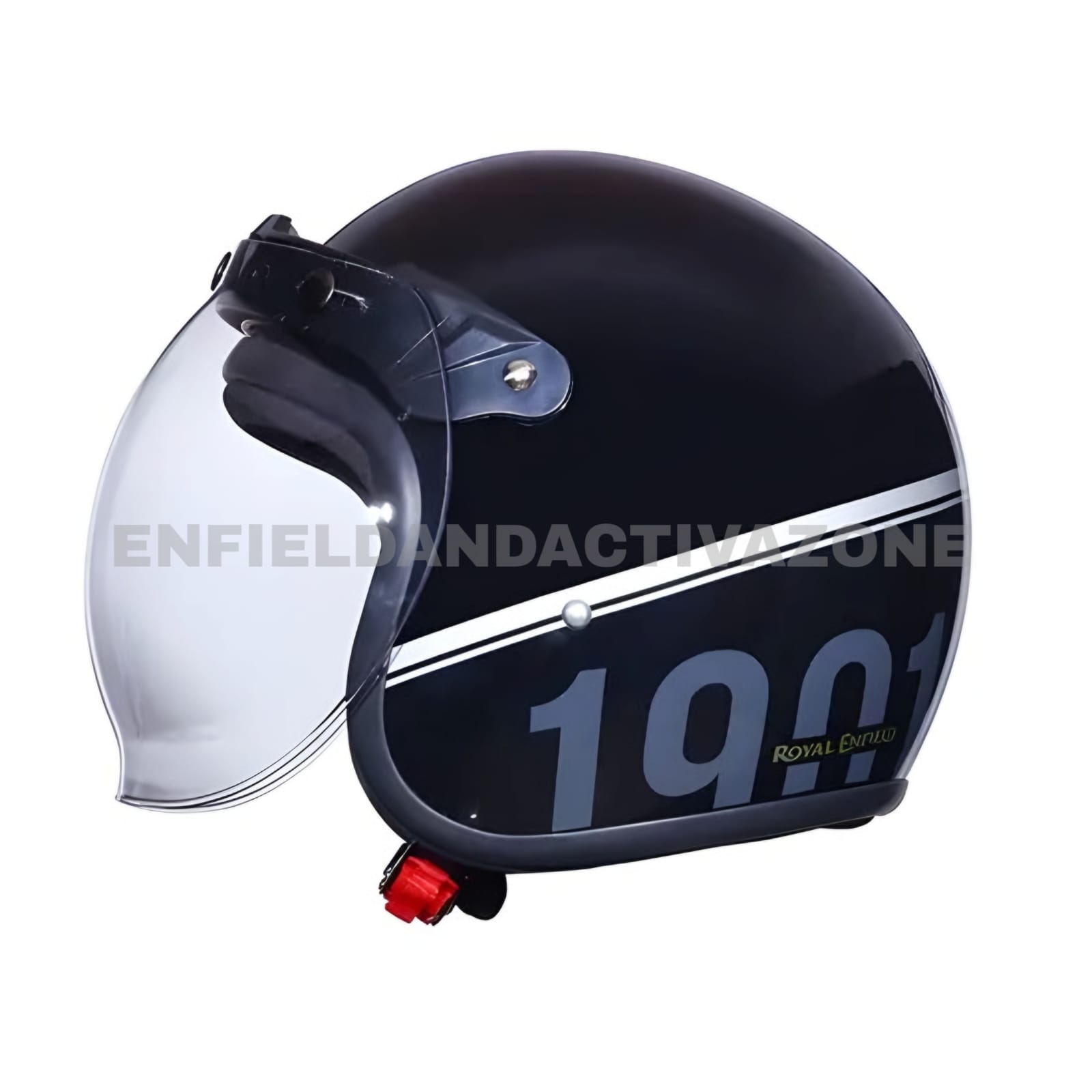 Royal Enfield Bear 650 Edition Bobber Helmet – Glossy Black – ISI Certified Open Face Riding Gear - Image 4