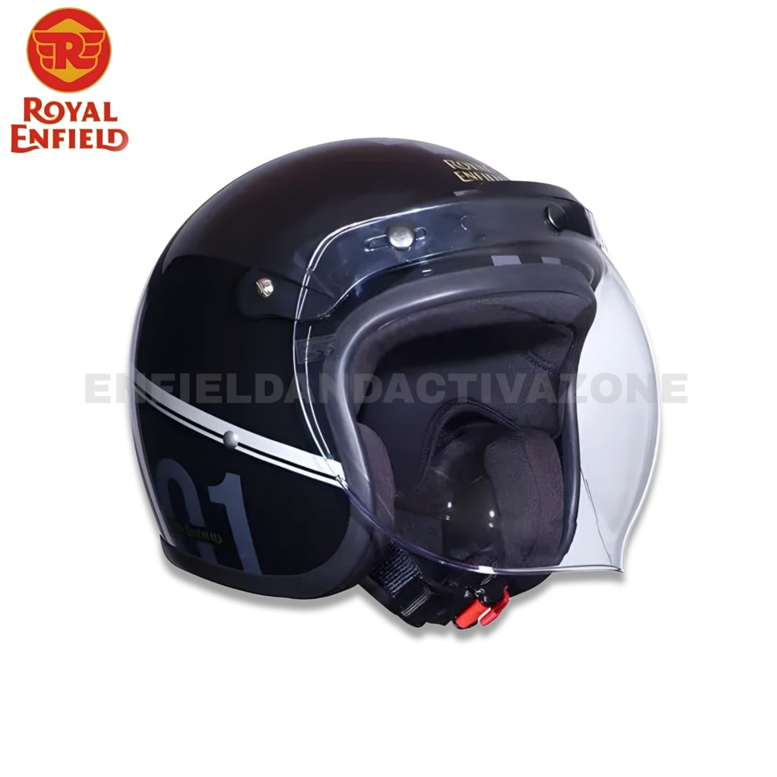 Royal Enfield Bear 650 Edition Bobber Helmet – Glossy Black – ISI Certified Open Face Riding Gear